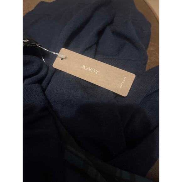 New J Crew Merino Wool Tie Neck Sweater Blackwatch Plaid NWT Sz L - Picture 4 of 5